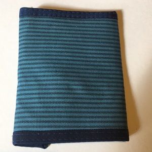 Vintage Sunshine Works Wallet Blue Striped Canvas